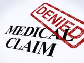 Medical Claim Denied Stamp Showing Unsuccessful Medical Reimbursement