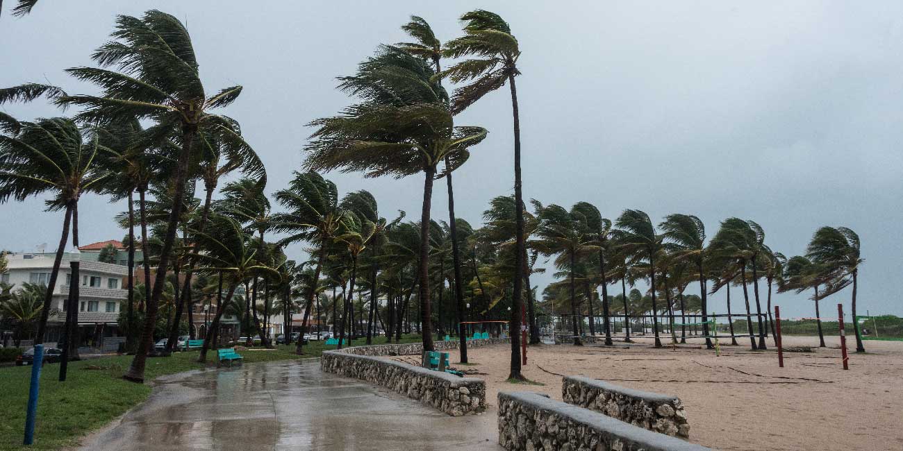 stormy coastal town