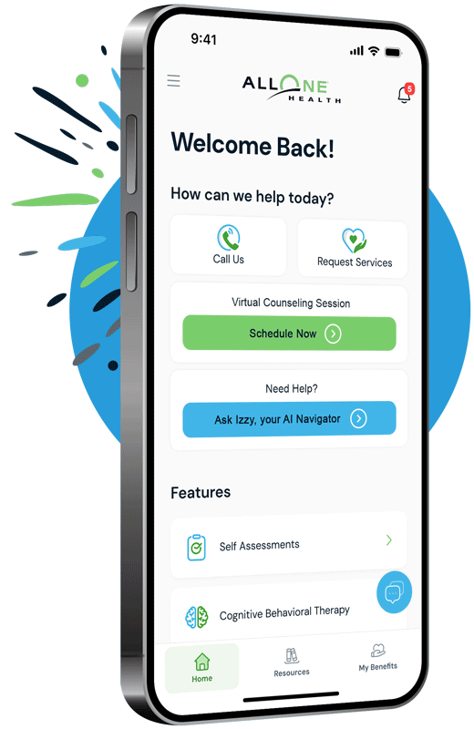 AllOne Health app screens