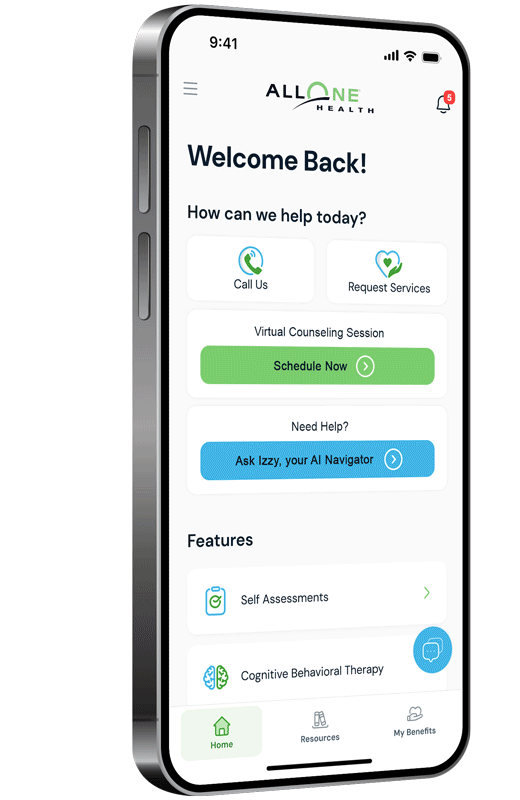 AllOne Health app screens