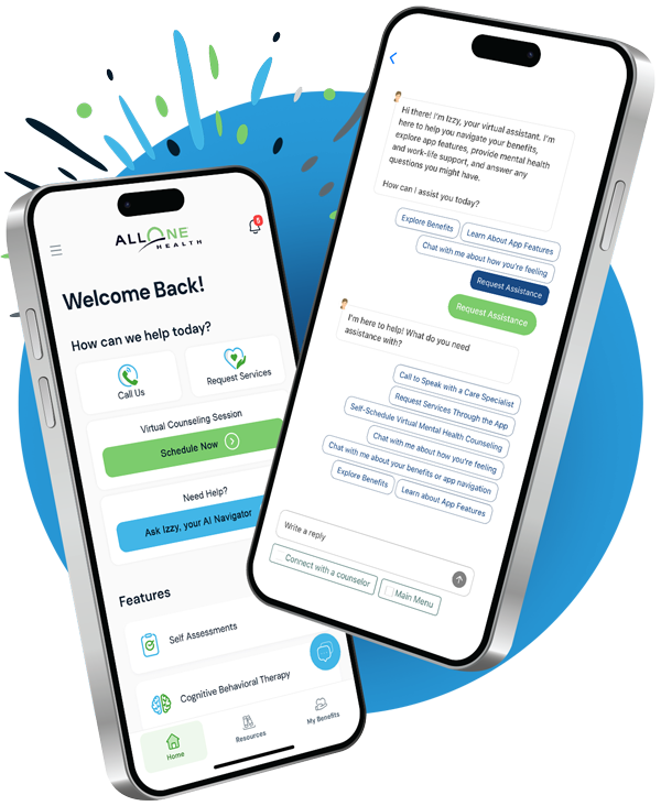 AllOne Health App screens