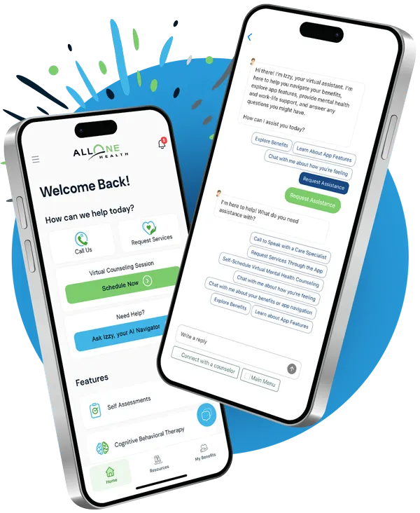 AllOne Health App screens