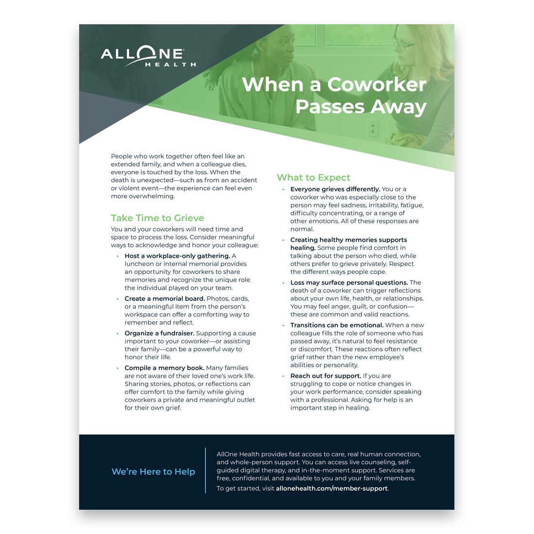 When a Coworker Passes Away