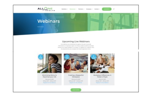 A snapshot of the webinar section of our sight