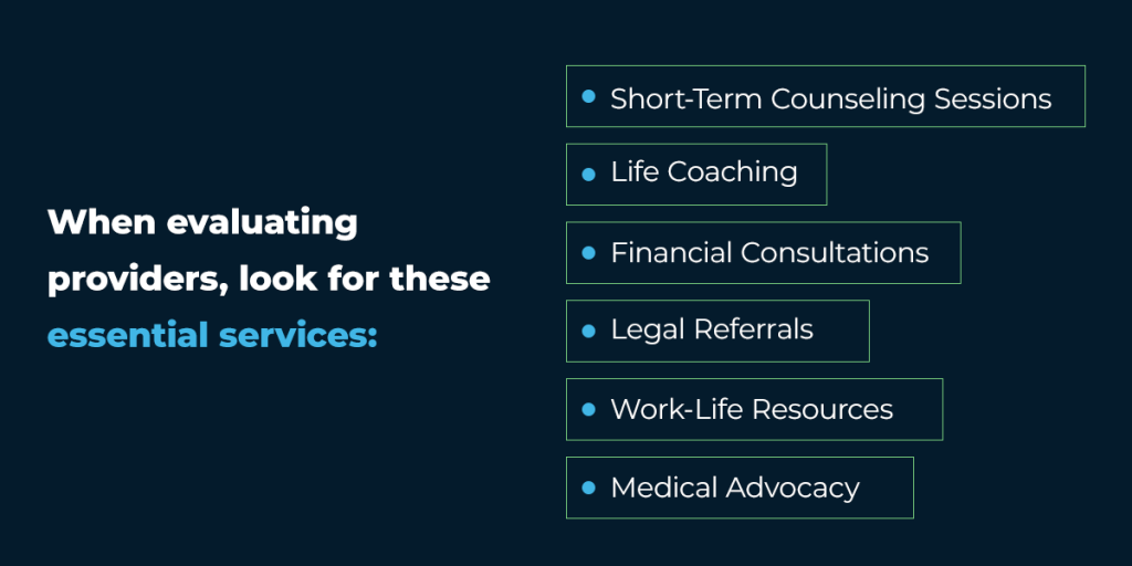 Essential services to consider when evaluating EAP providers